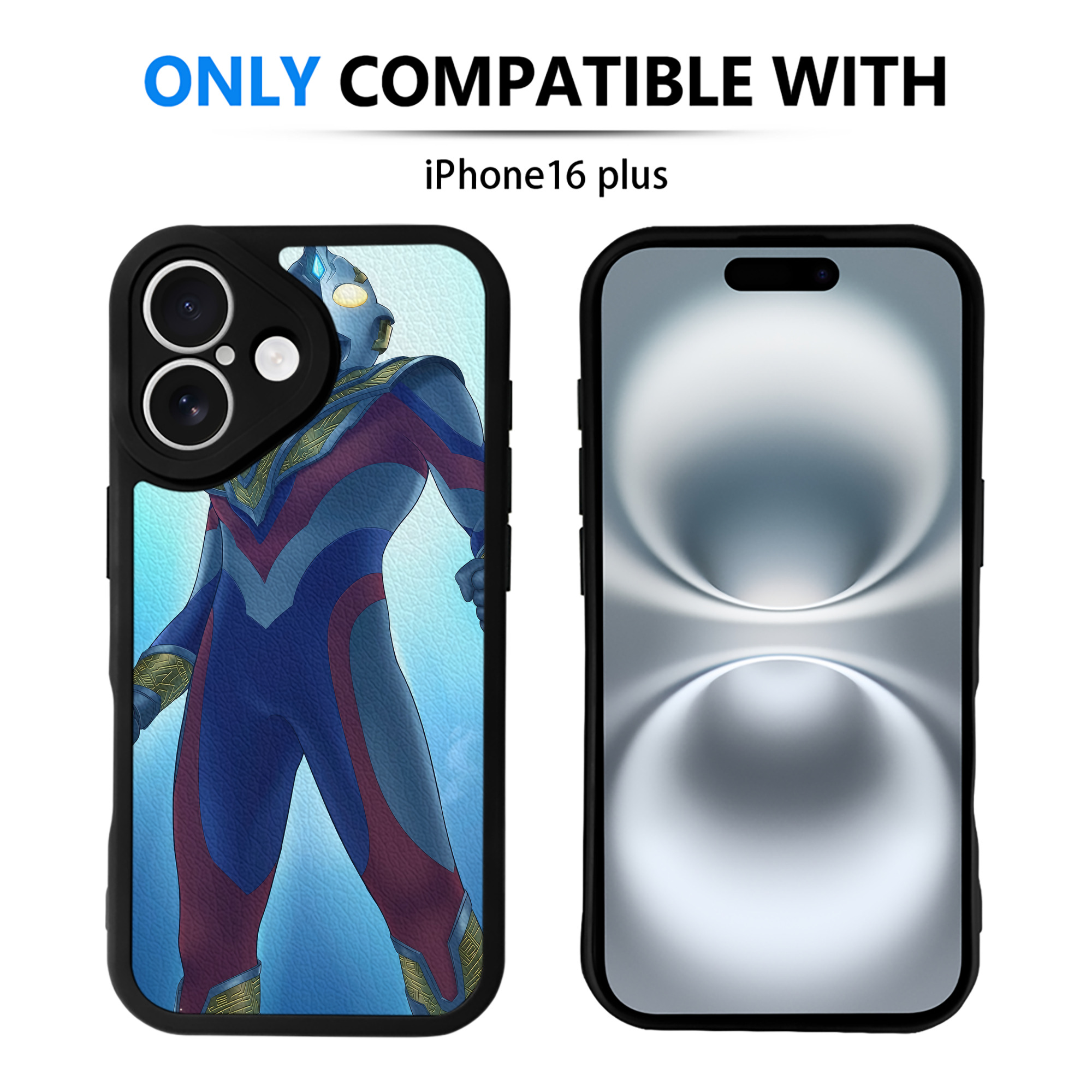 （画像用） ウルトラマン Ultraman 【iPhone 16シリーズ対応】シリコンスマホケース（レザー調） 材質：シリコン